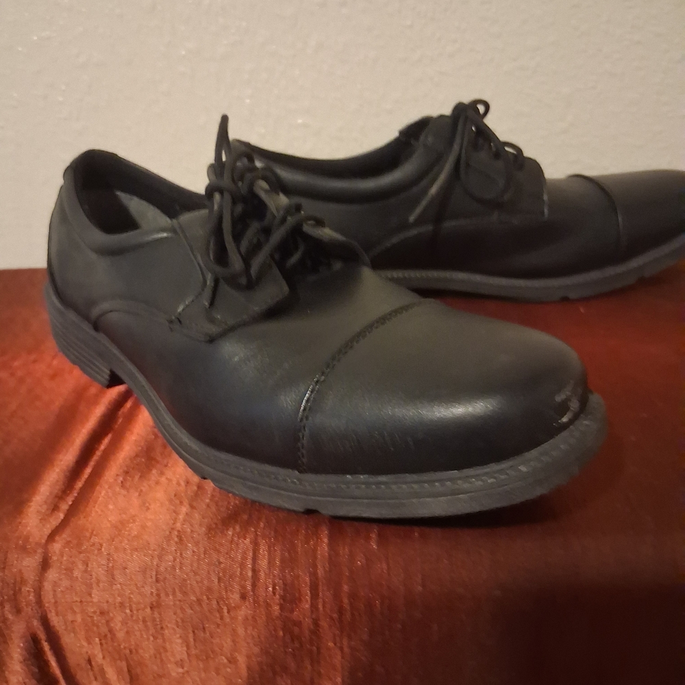 George Men's Dark Leather Slip-Ons